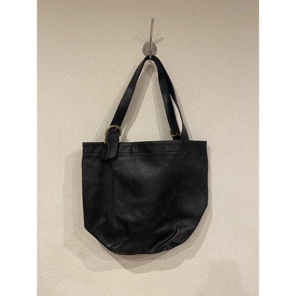 Coach 4082 Tote Bag Womens Large Black Leather Suede Lined Shoulder Purse - Picture 2 of 6